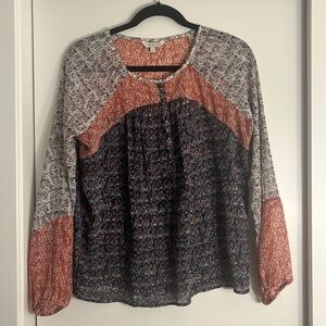Lucky Brand colorful, patterned top in a size small